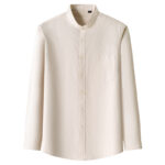 Men's Light-Duty Washed Business-Casual Solid-Color Shirt