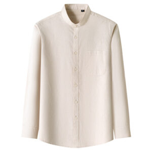 Men's Light-Duty Washed Business-Casual Solid-Color Shirt