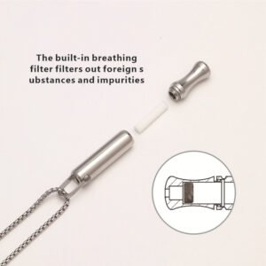 Round-mouth Respirator Necklace Aromatherapy Stress-relief Meditation Whistle