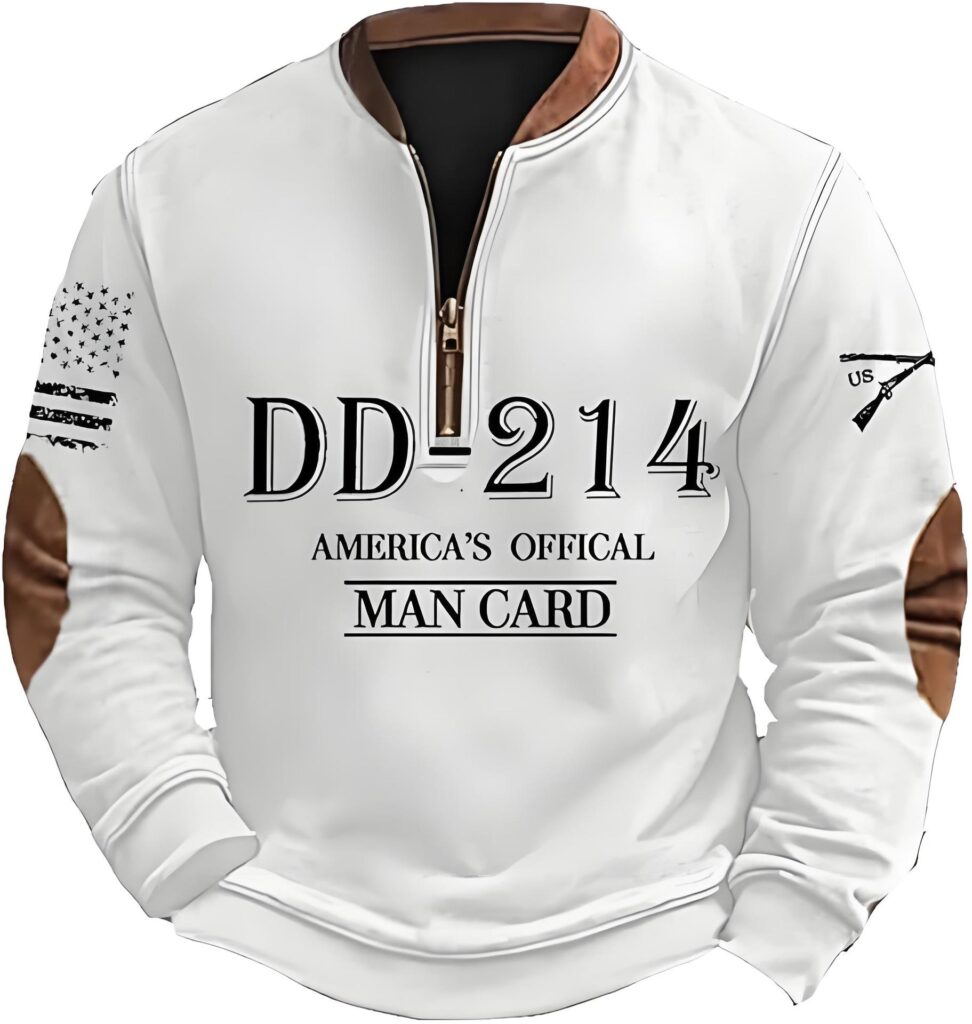 Digital-Print Christmas Cartoon Mens Crew-Neck Zip-Up FallWinter Sweatshirt