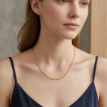 925 Sterling Silver Elegant 18K Gold-Plated Sterling Paperclip Chain Necklace - Handcrafted in Italy