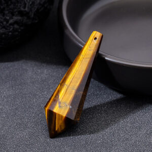Natural Crystal 12-Facet Pendulum Pendant, Polyhedral Prism Charm