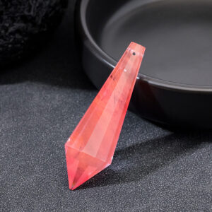 Natural Crystal 12-Facet Pendulum Pendant, Polyhedral Prism Charm