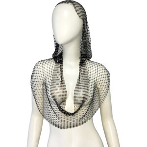 Womens Mesh Rhinestone Fishnet Hooded Vest