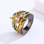 Vintage Irregular Geometric Zircon Ring For Women