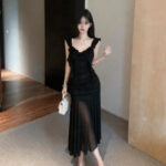 Women's Sexy Tassel Patchwork Slip Dress
