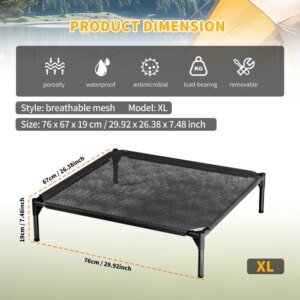 XL-type Mesh Pet Bed With Ventilation And Heat Dissipation, Stable And Durable Structure, Suitable For Small And Medium-sized Cats And Dogs, Convenient For Both Home And Outdoor Use