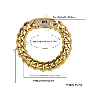 Stainless Steel Cuban Chain, Titanium Steel, Unisex, Six-sided Polished Hip-hop Style