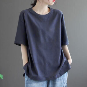Summer Womens Loose Fitting Short Sleeve Top