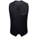 Men's Business Suit Vest - Solid Color Slim Fit Sleeveless Waistcoat for Formal Wear and Suit Matching