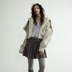 Hooded Post-apocalyptic PU Leather Quilted Jacket