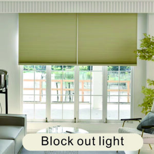 Raised Flag Day-Night Shade With Remote Control And Solar Panel-Full Blackout Motorized Shades For Home And Office-Cordless Organ Shade-Cordless Cellular Shade-Khaki