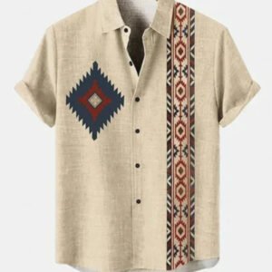 Retro Casual Short Sleeved Shirt For Men