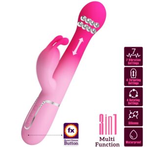 PRETTY LOVE - FRITZ RABBIT VIBRATOR 12 VIBRATIONS PINK