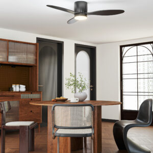 Deckenventilator Mit Lampe Und Fernbedienung, 3 Lichtfarben, 6 Geschwindigkeiten, Einstellbare Helligkeit, Schwarz