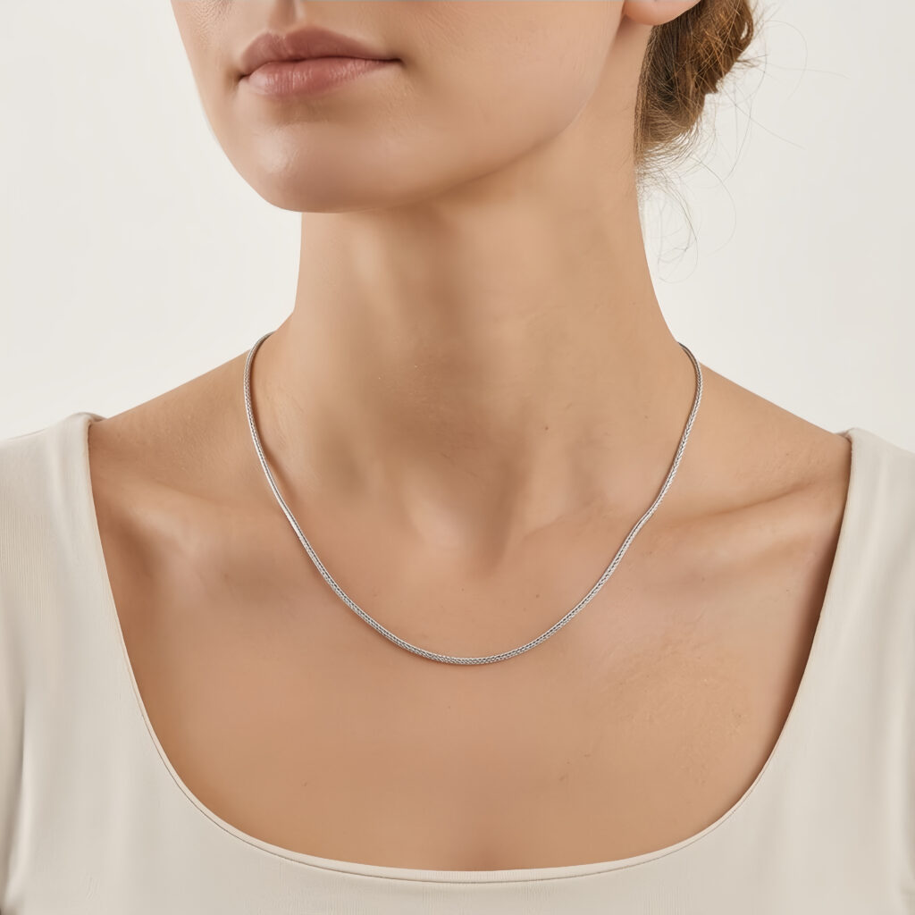925 Sterling Silver Sterling Twisted Rope Chain Necklace with Adjustable Length and S Hallmark Pendant