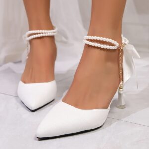 New Stylish High-heeled Sandals With A Bow And A Strap Buckle For Women