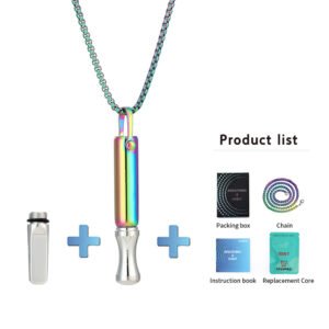 Round-mouth Respirator Necklace Aromatherapy Stress-relief Meditation Whistle
