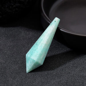 Natural Crystal 12-Facet Pendulum Pendant, Polyhedral Prism Charm