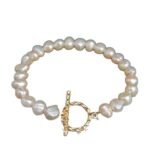 Fashionable Light-luxury High-end Asymmetrical Baroque Freshwater Pearl Bracelet For Women