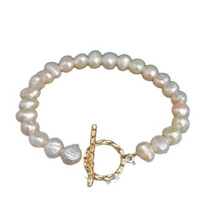 Fashionable Light-luxury High-end Asymmetrical Baroque Freshwater Pearl Bracelet For Women