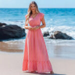 Women's V-Neck Floral Slim-Fit Fashionable Dress