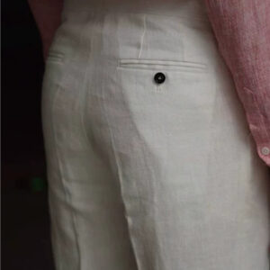 Men’s Casual High Waisted Straight Leg Trousers
