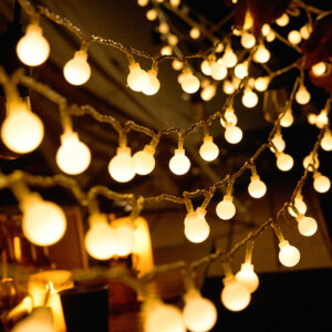 Solar Powered LED String Lights - Waterproof Bubble Globe Lights for Outdoor Decoration and Camping Ambient Lighting