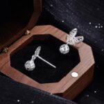 1 Pair 999 Sterling Silver Filigree Hollow Butterfly Palace Bell Stud Earrings, Retro & Elegant, Perfect For Daily, Dating & Gifting, Ideal Valentine's Gift