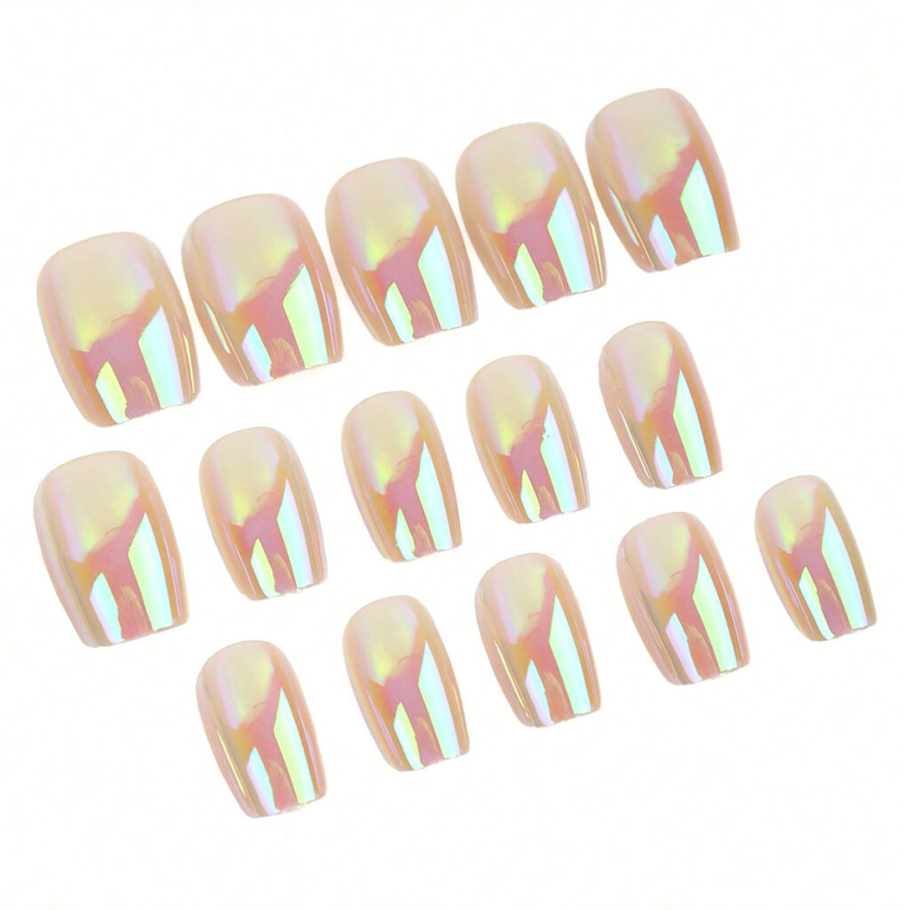 Mid-length Square Artificial Nails For Women