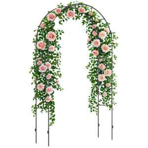 Gartenbogen, Rosenbogen, Rankbogen, Rosenspalier Metall, Schwarz, 1,40 X 0,40 X 2,40 M