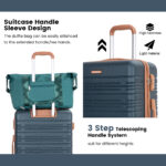 6 Piece Luggage Set, ABS Hard Shell Travel Suitcase With TSA Lock,DARK GREEN
