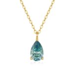 Womens 14K Gold-Plated 925 Sterling Silver Moissanite Necklace