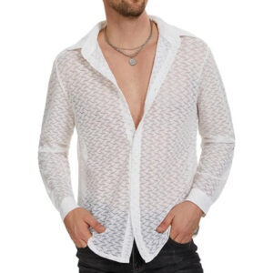 Mens Printed Plus-Size Long-Sleeve Shirt
