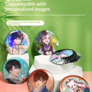 Anime Square Customized Iron Brooch Around