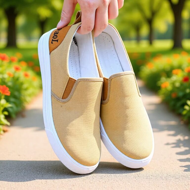Mens Dad Casual Canvas Sneakers Comfortable Slip-on Design