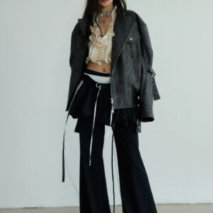Two-piece Versatile All-match Ballet-style Bud-flower Skirt Hem Bootcut Trousers