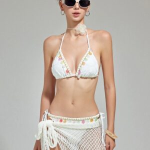 Women’s Sexy Bikini Swimsuit Fishnet Skirt