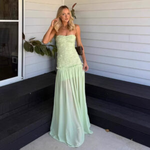 Womens Dress Womens Three-dimensional Floral Chiffon