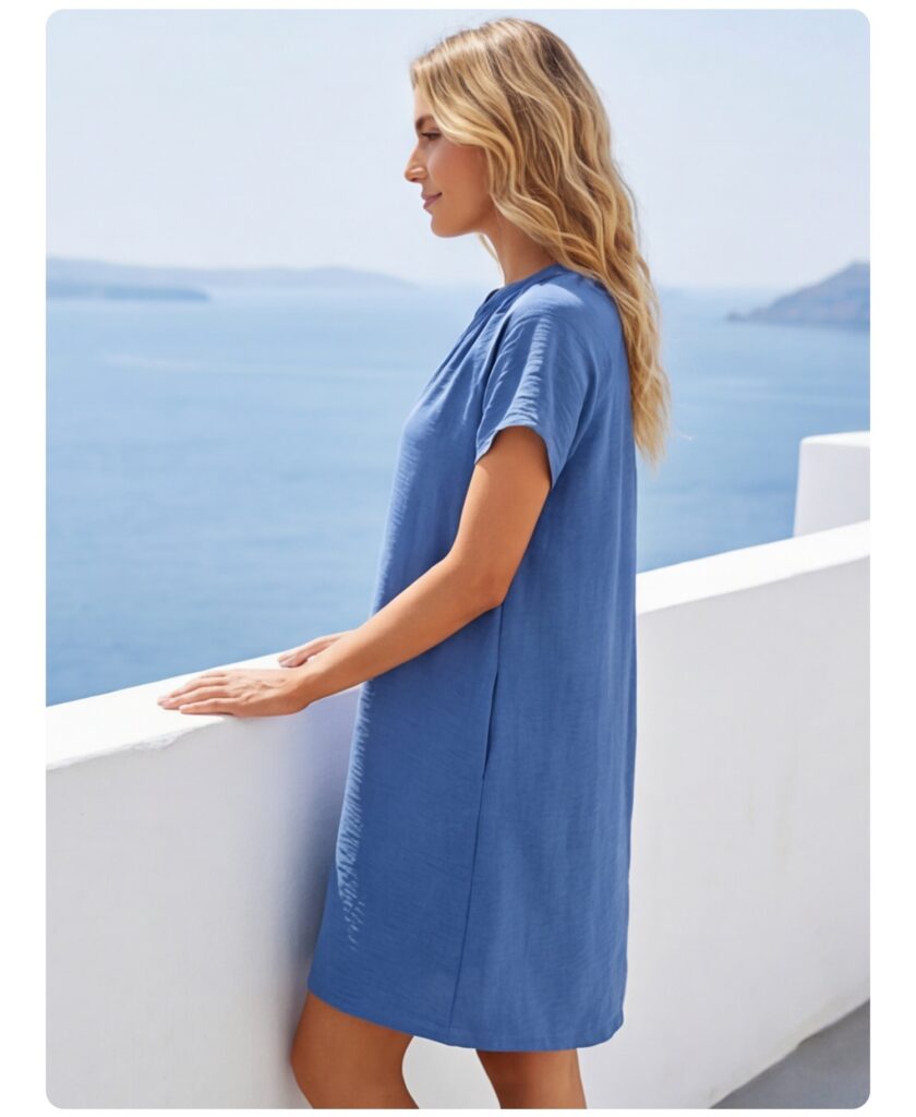 Casual Resort V-neck Short-sleeve Dress
