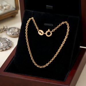 925 Sterling Silver Elegant 14K Gold Italian Chain Necklace with Secure Clasp