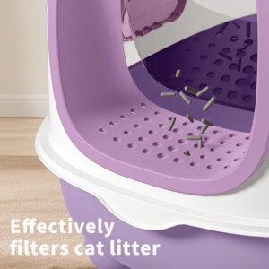E Classic Purple Cat Litter Box – Simple And Practical, Large Space, High Cost Effective Choice