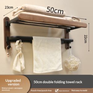 Household Walnut Double-Fold Towel Rack