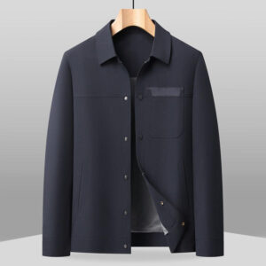 Mens Lapel Jacket With Buttoned Placket Top Coat