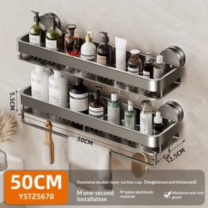 Bathroom Shelf Suction Cup Style Height Adjustable Wall Mounted Washstand