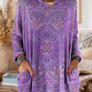 New Retro Christmas 3D Digital-print Hoodie With Pockets For Fall And Winter