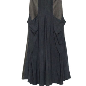 Patchwork Color-block Pleated Heavy-weight Maxi Midi Skirt