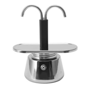 Double Head Coffee Pot 1 0 0ml Stainless Steel DIY Double Head Stovetop Italian Coffee Maker Pot For Home Cafe