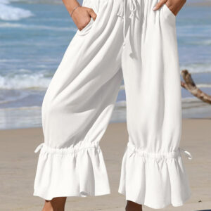 Amazon European And American-style Linen Wide-leg Pants