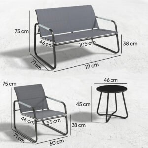 Gartenmöbel Set Sitzgruppe Für 4 Personen Atmungsaktiv Gartenlounge Mit 2er Sofa 2 Sessel Seilflecht Rund Tisch Fußpads